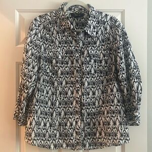 Style & Co Button Down Blouse 3/4 sleeve
